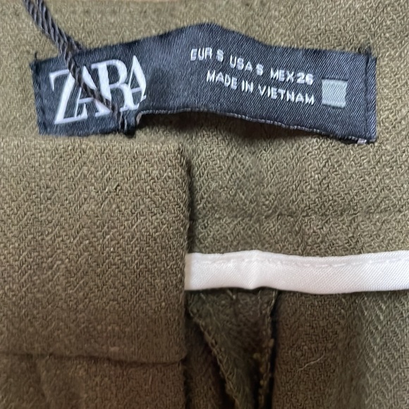 Zara women green linen pants. Small - Picture 4 of 6